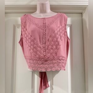Self Esteem Pink Lace Blouse